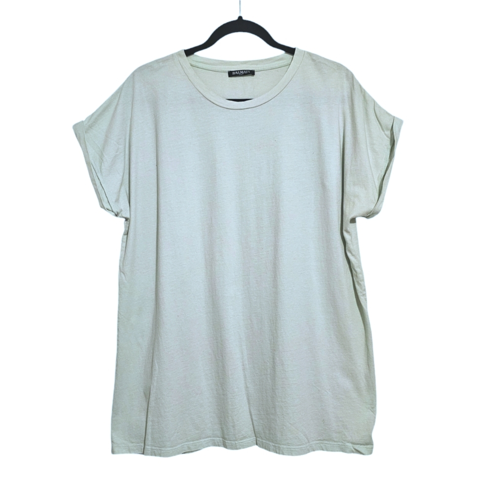 Balmain Light Blue 100% Cotton Short Sleeve T Shirt Tee Size 44 / L